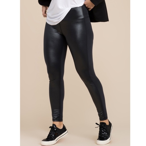 leather look yoga pants